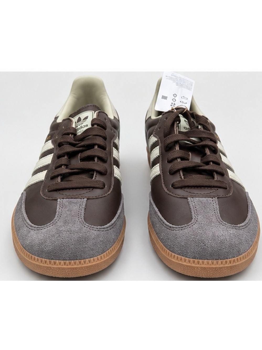 adidas Samba Sneakers in Brown, Gray and Cream with Gum Outsole - Picture 7 of 8